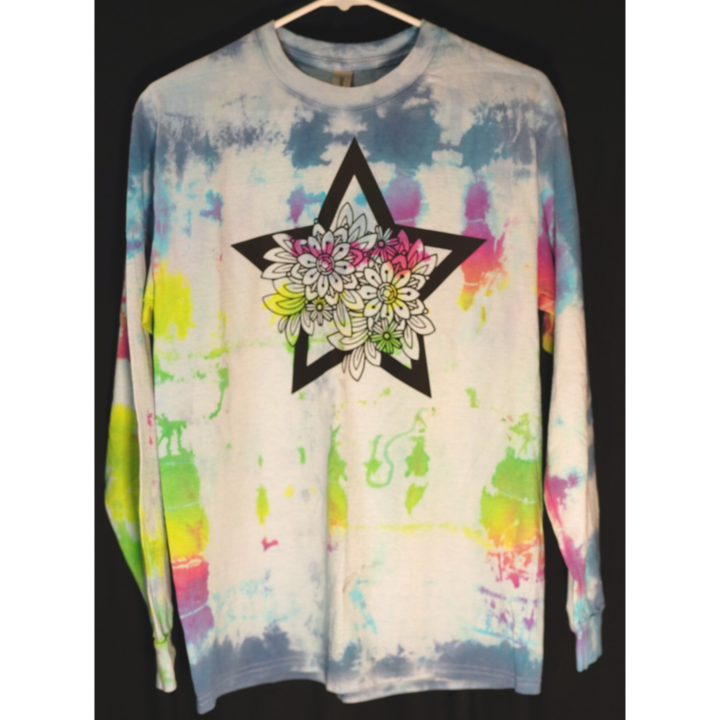 Star Flower Power, Cloudy Tie-Dye Long Sleve