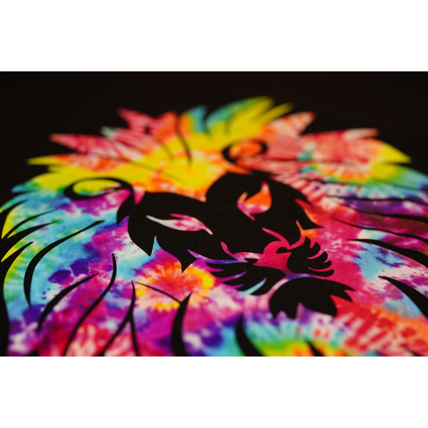 Rainbow Lion ,Tie-Dye Print Graphic