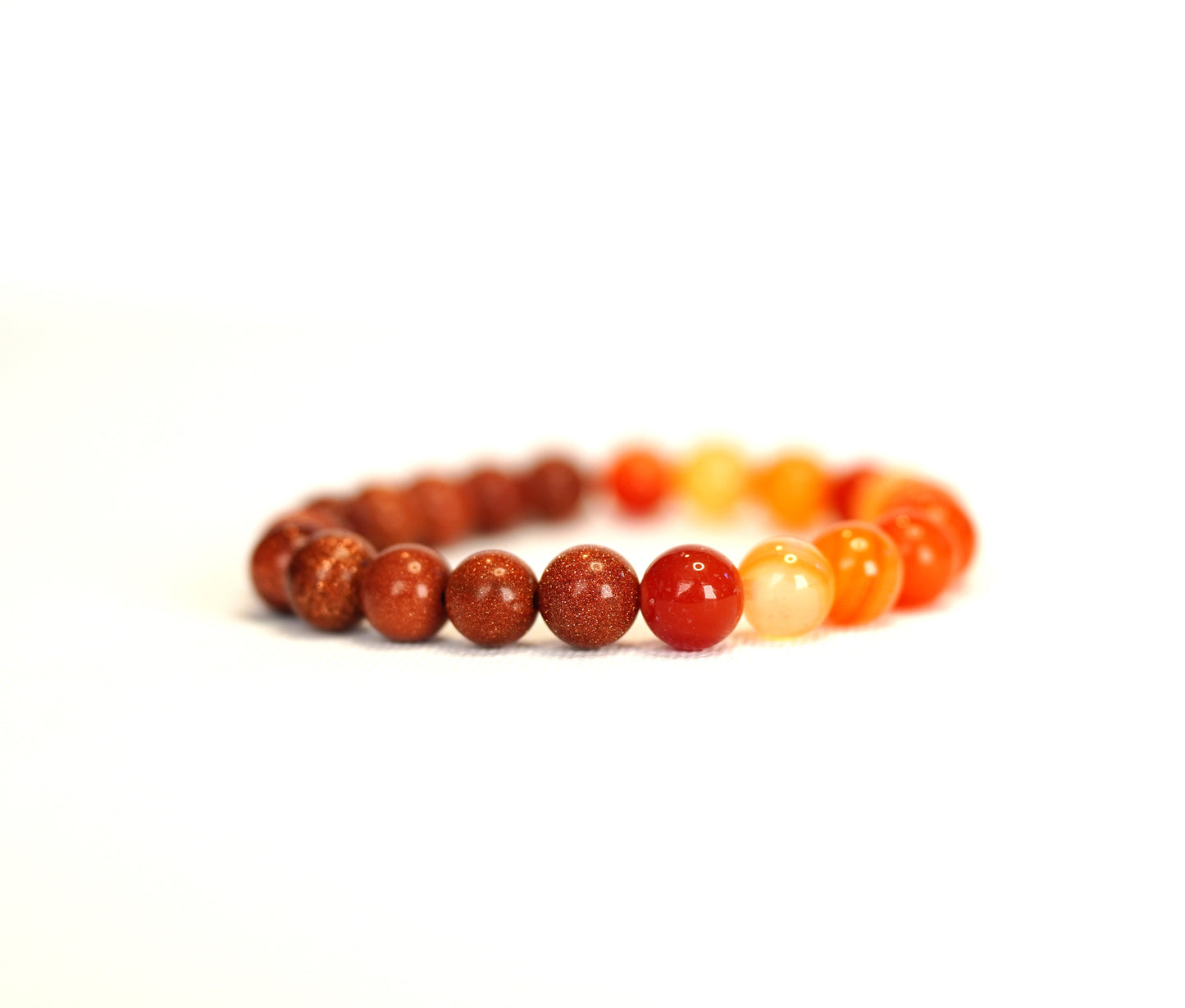 Radiant Shimmer, Carnelian & Sunstone 8mm Stretch Bracelet