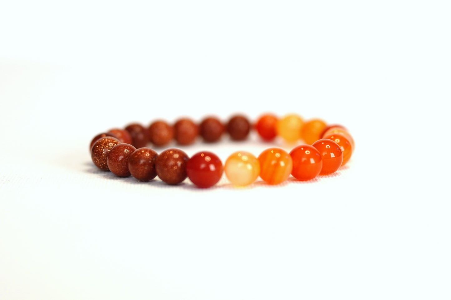 Radiant Shimmer, Carnelian & Sunstone 8mm Stretch Bracelet